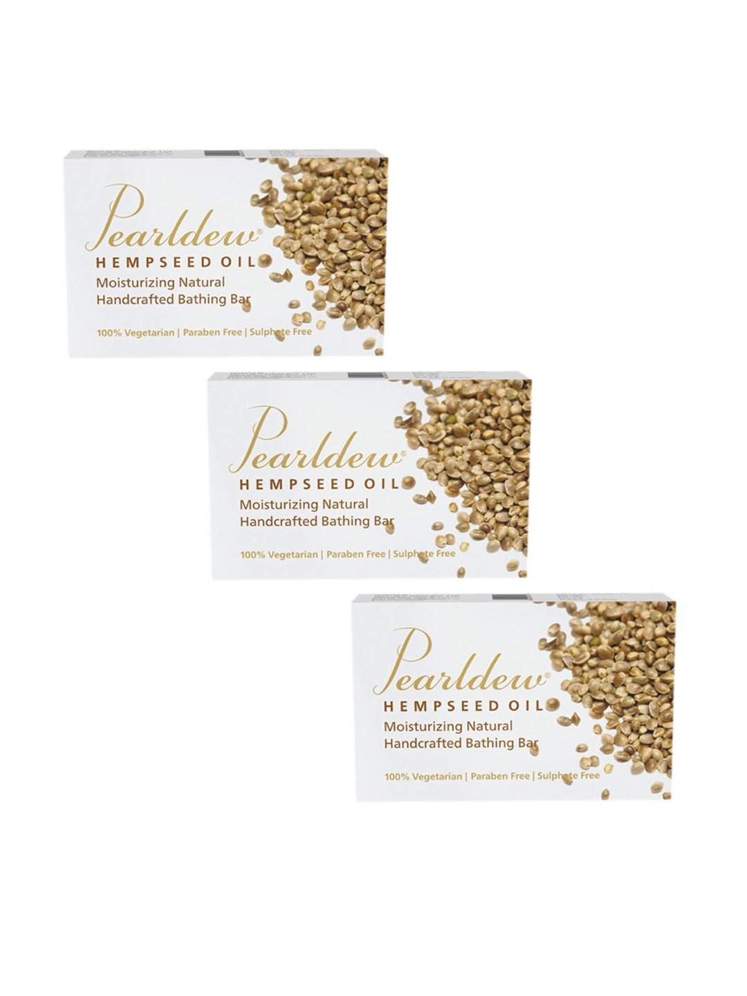 

Pearldew Set Of 3 Hempseed Oil Moisturizing Bathing Bar 75 g Each, Na