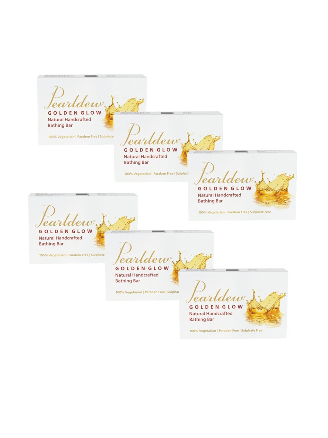 

Pearldew Set Of 6 Golden Glow Bathing Bar, White