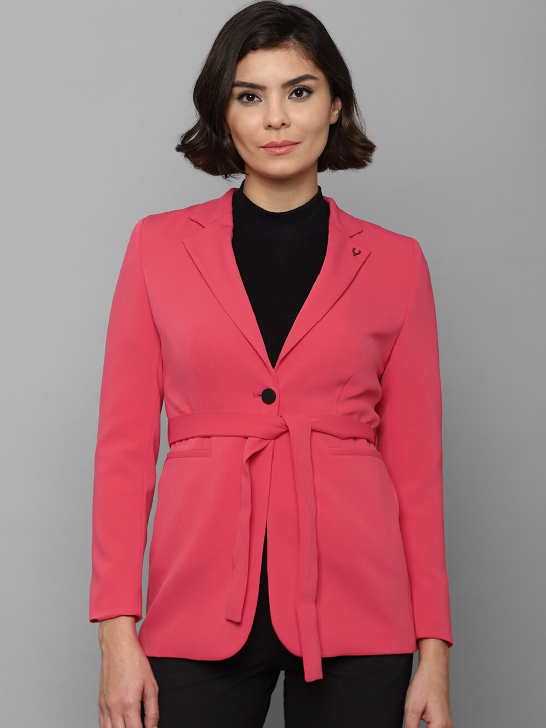 

Allen Solly Woman Women Pink Solid Single-Breasted Formal Blazer