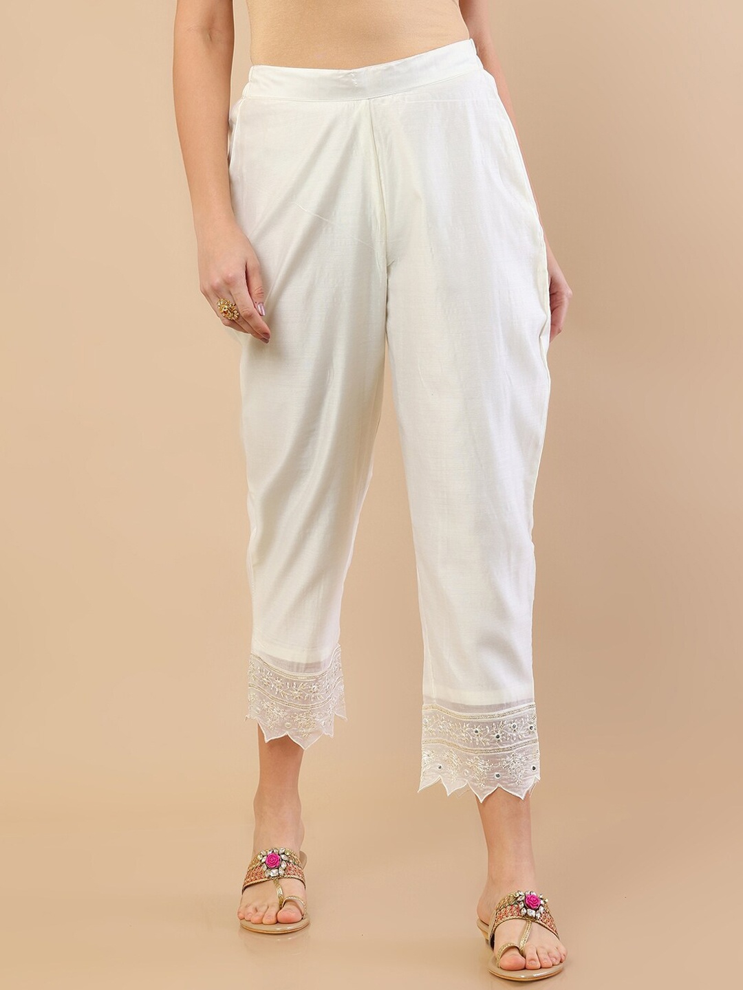 

Soch Women Off White High-Rise Trousers