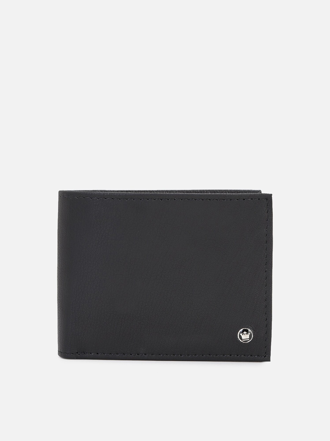 

Louis Philippe Men Black Leather Two Fold Wallet