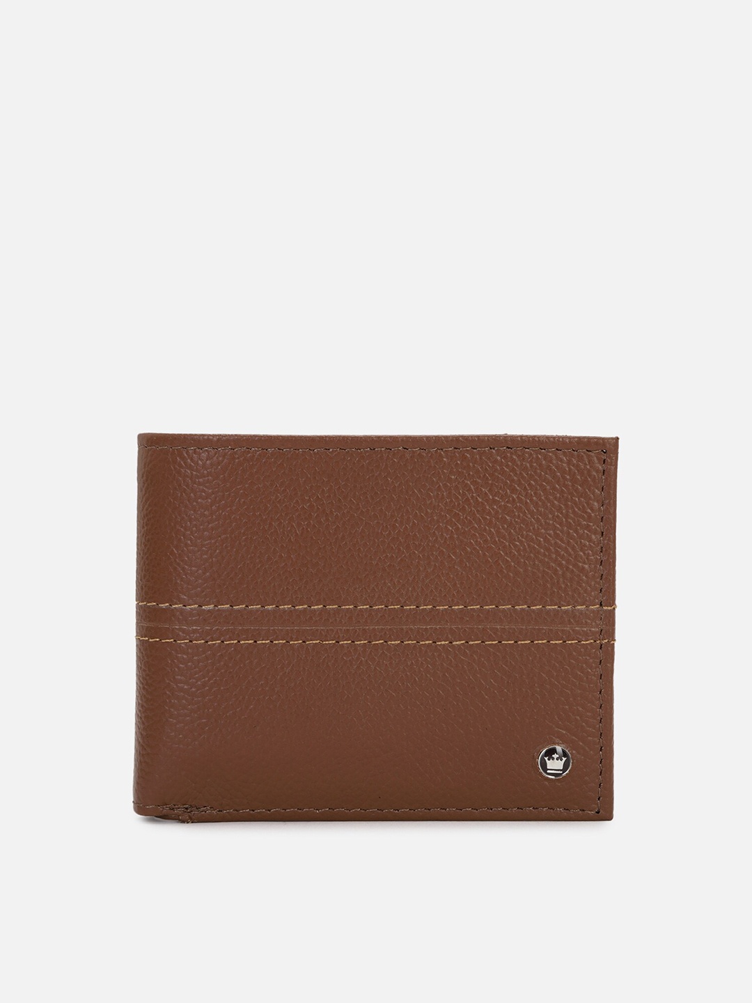

Louis Philippe Men Brown Textured Leather Two Fold Wallet