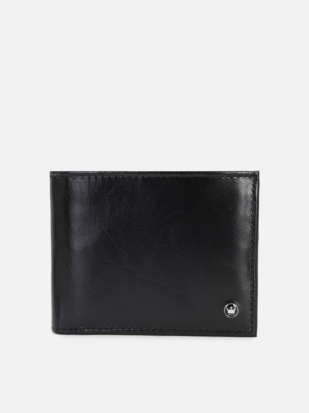 

Louis Philippe Men Black Leather Two Fold Wallet