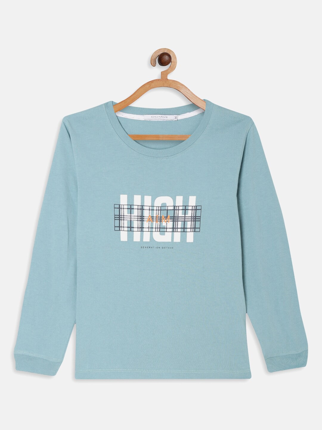 

Octave Boys Blue Typography Printed T-shirt