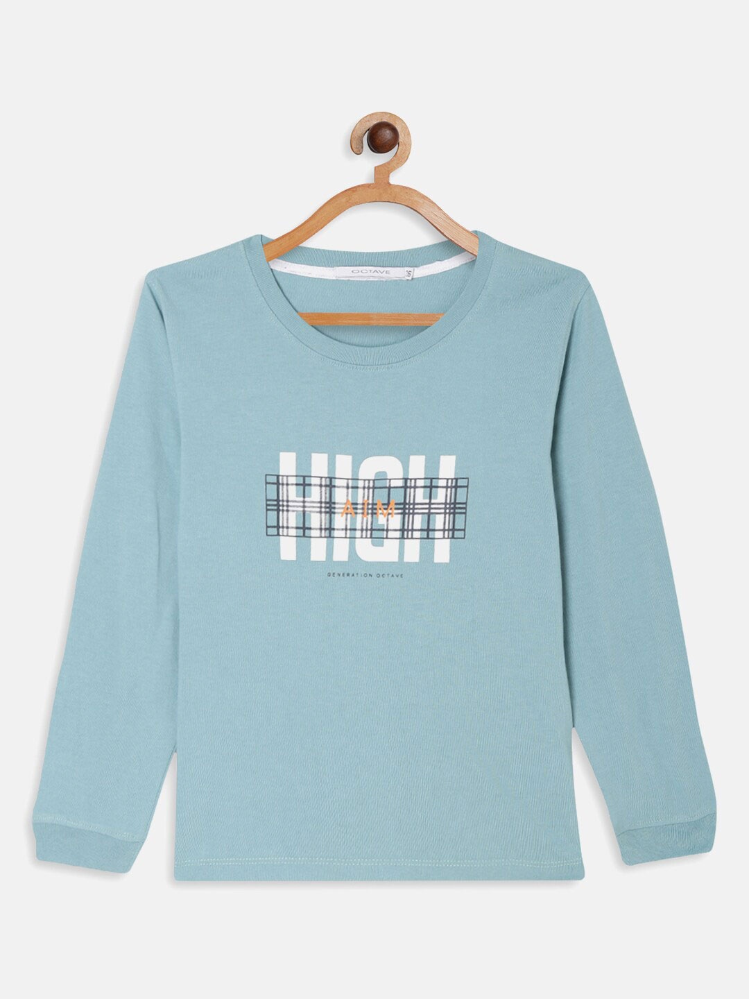 

Octave Boys Blue Typography Printed T-shirt