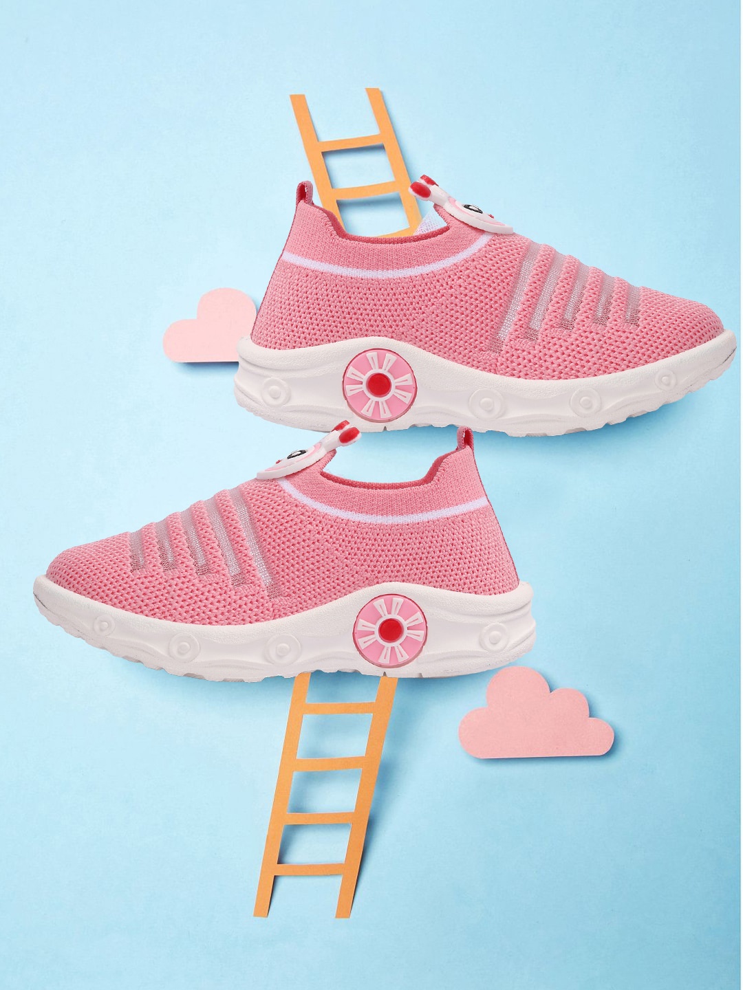 

YK Girls Pink Woven Design Sneakers
