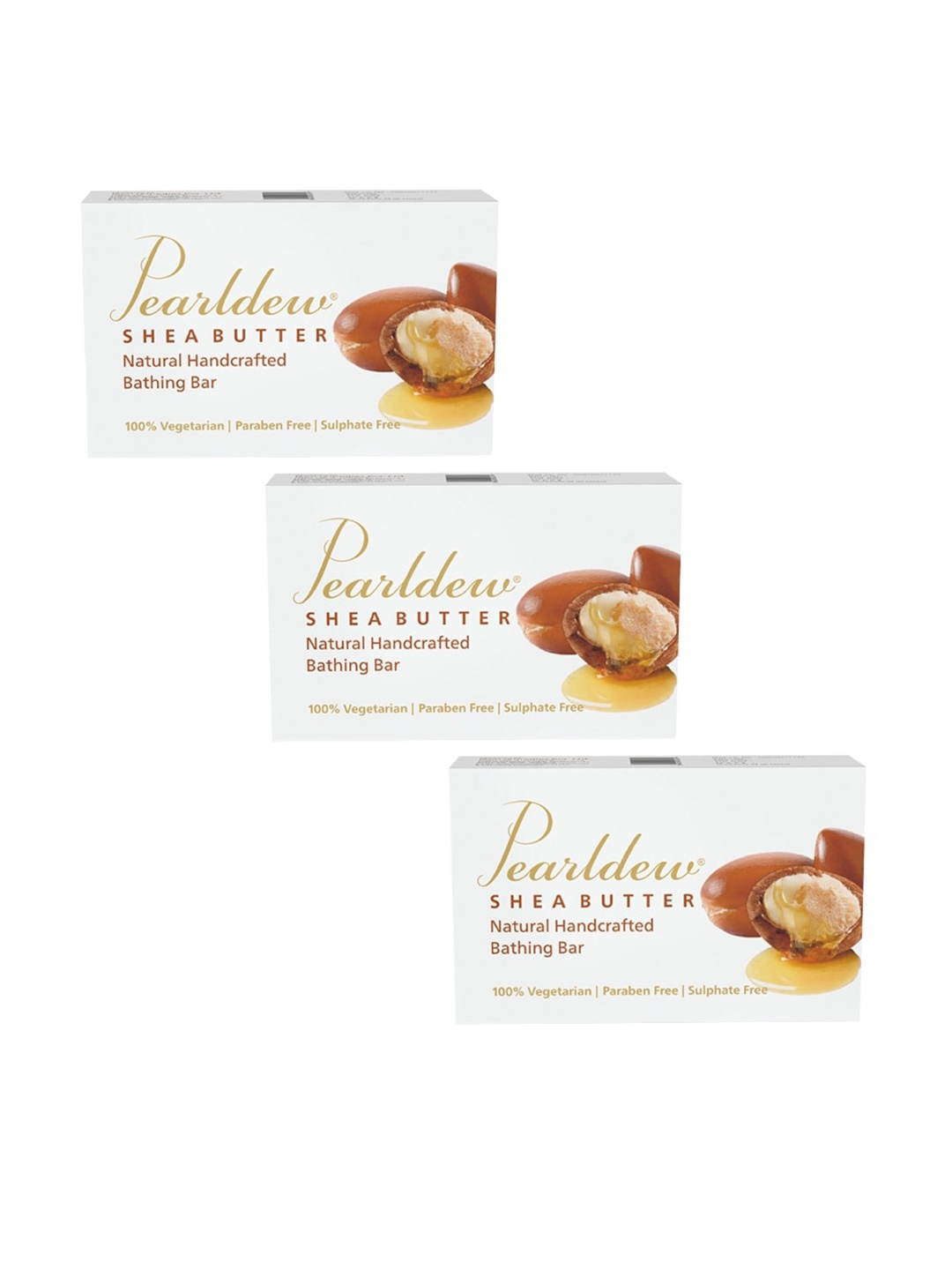 

Pearldew Set of 3 Shea Butter & Vanilla Bathing Soap, White