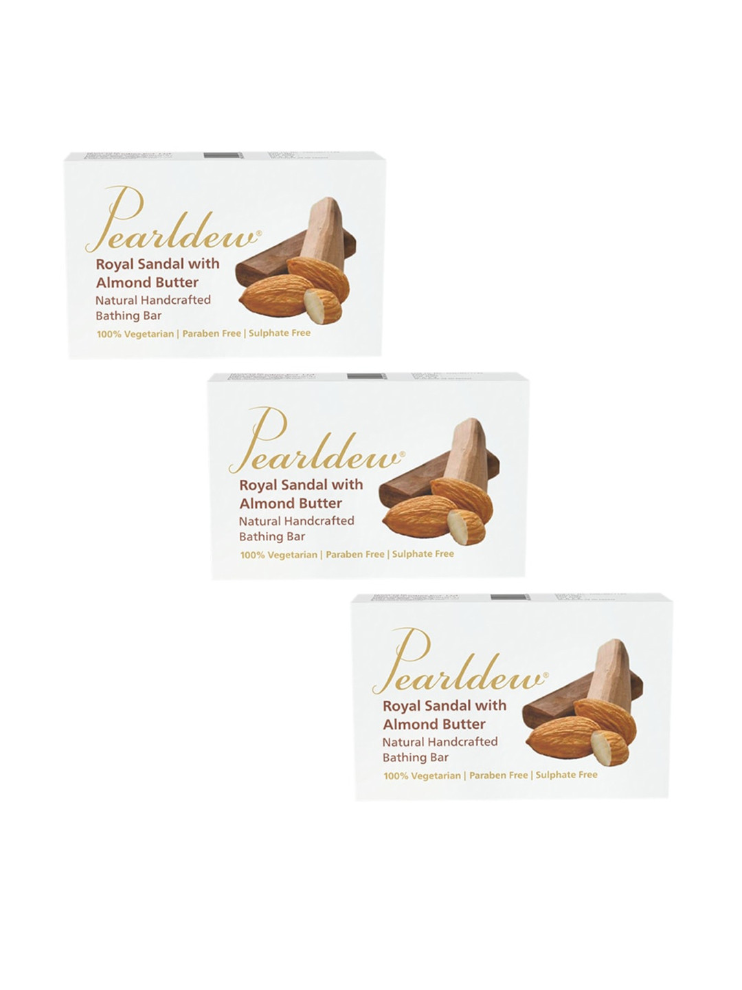 

Pearldew Set Of 3 Royal Sandal with Almond Butter Bathing Soap, Transparent