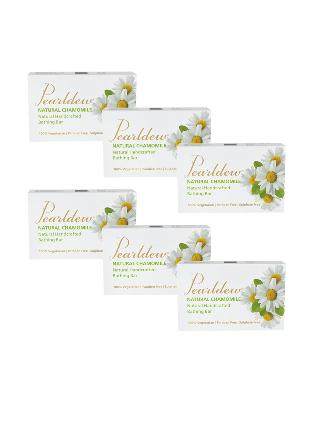 

Pearldew Set Of 6 Natural Chamomile Bathing Soap, White
