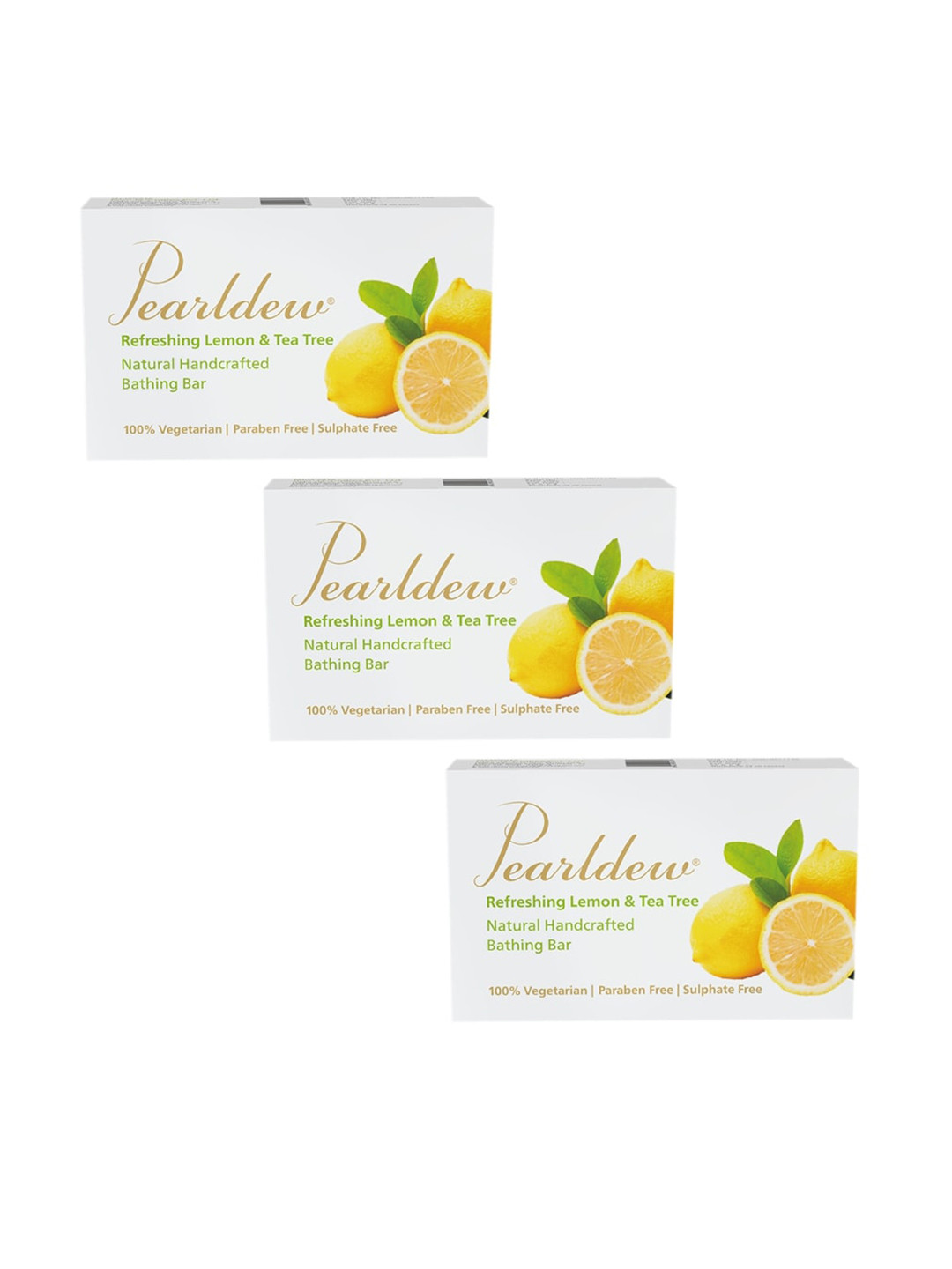 

Pearldew Set Of 3 Refreshing Lemon & Tea Tree Bathing Soap, Na