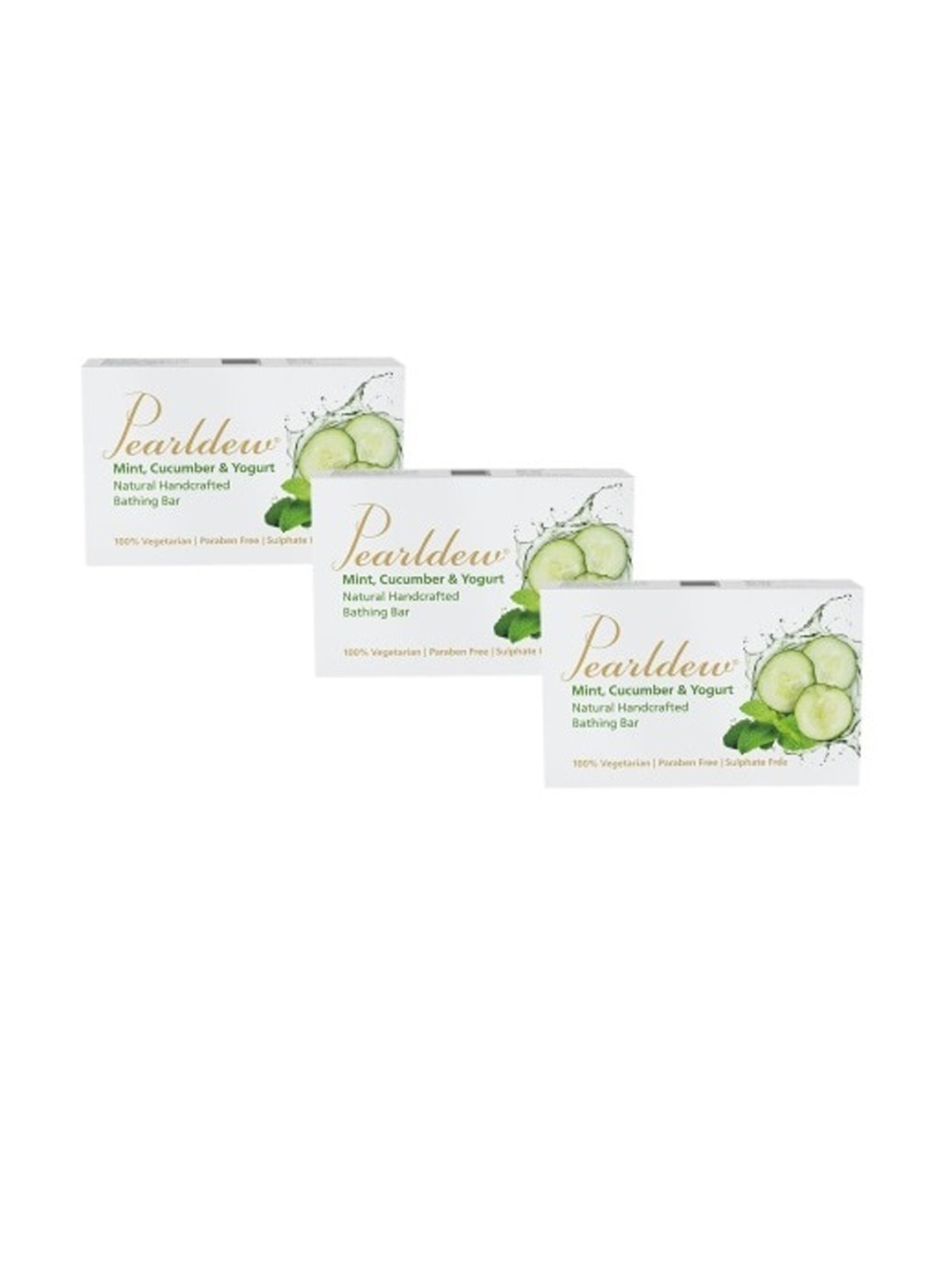 

Pearldew Set Of 3 Mint, Cucumber & Yogurt Bathing Soap 225gm, Na