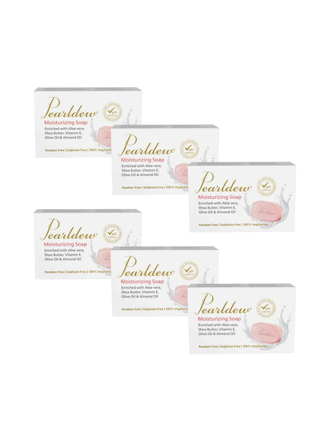 

Pearldew Set Of 6 Moisturizing Soap, Transparent