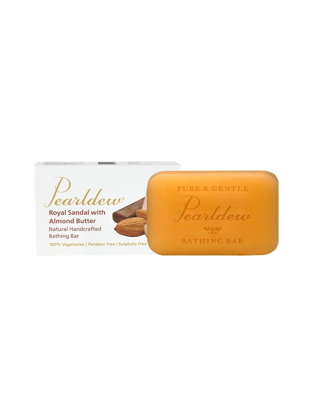 

Pearldew Royal Sandal with Almond Butter Natural Handcrafted Bathing Bar Soap - 75g, White