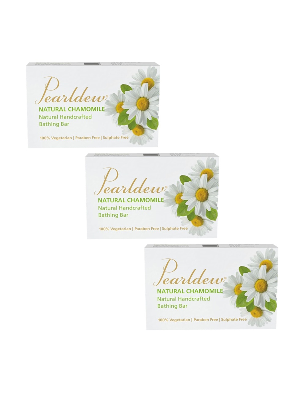 

Pearldew Set Of 3 Natural Chamomile Bathing Soap 75 g Each, Na