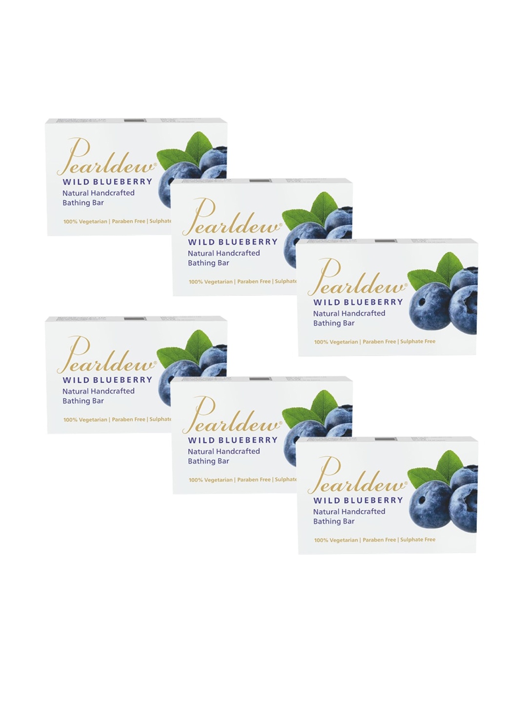 

Pearldew Set Of 6 Wild Blueberry Bathing Soap 450gm, Green