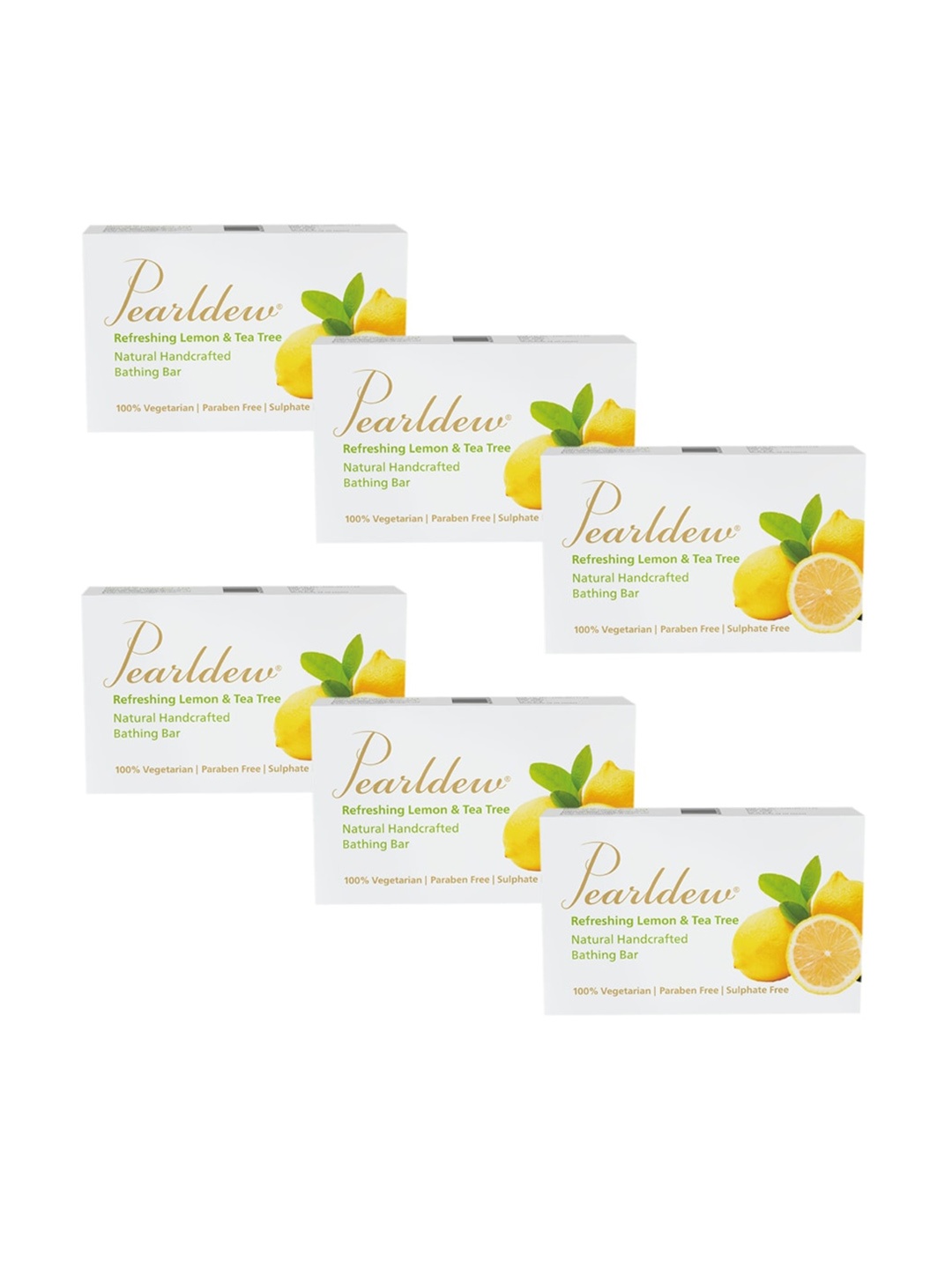 

Pearldew Set Of 6 Refreshing Lemon & Tea Tree Bathing Soap 450gm, Na