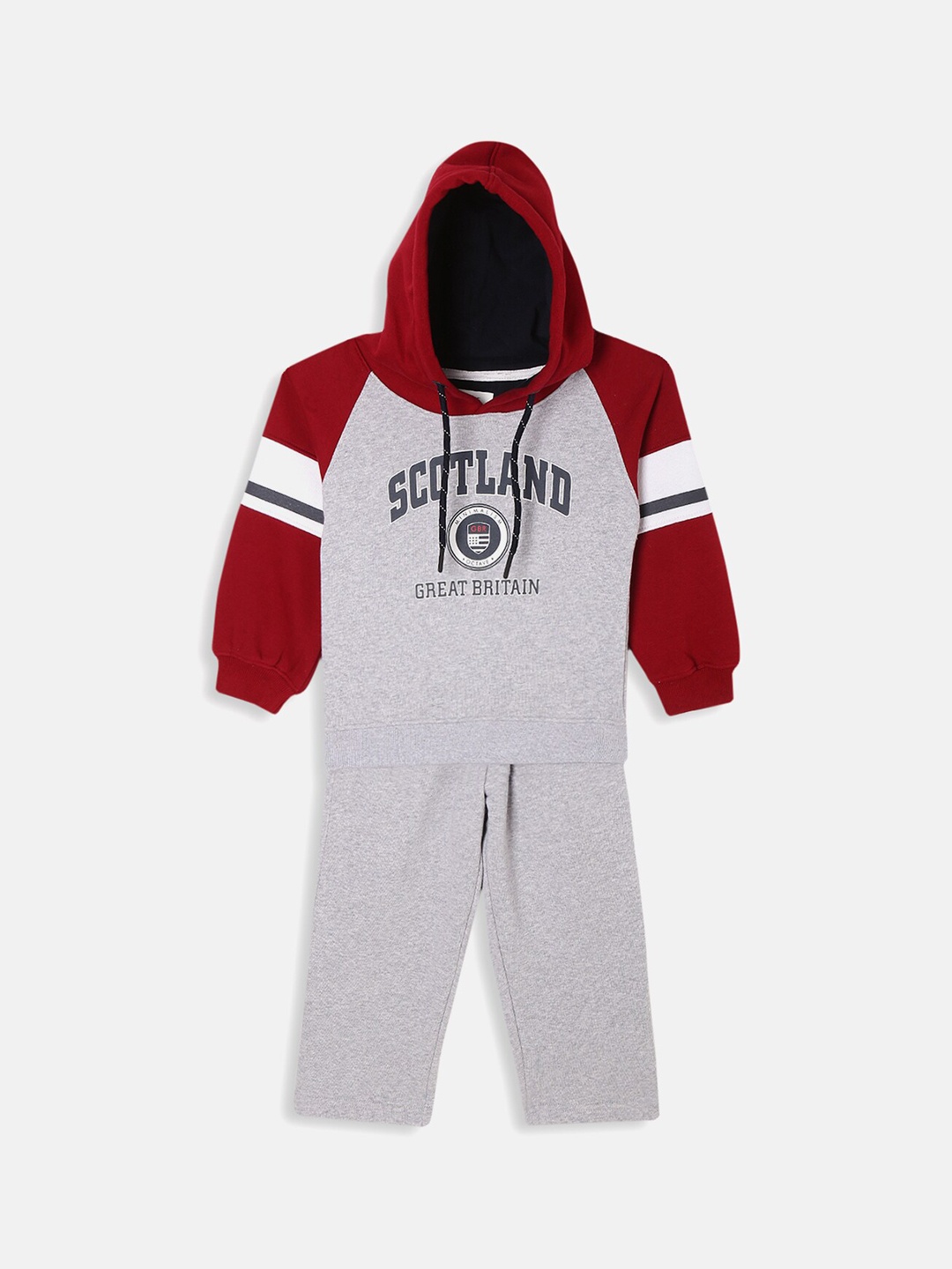 

Octave Boys Grey & Maroon Typography Printed Tracksuits