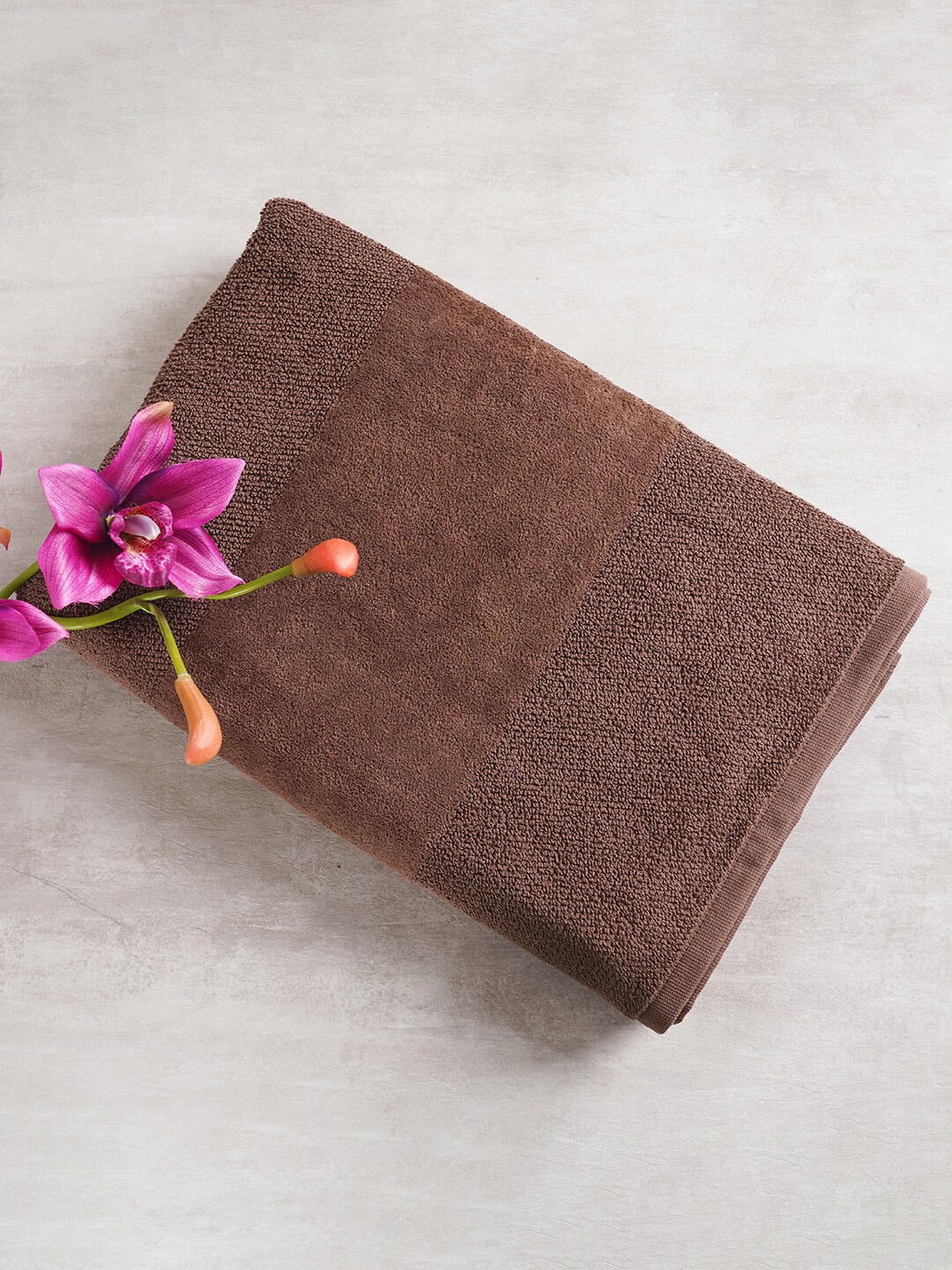 

Pure Home and Living Brown Solid Pure Cotton 600 GSM Bath Towels