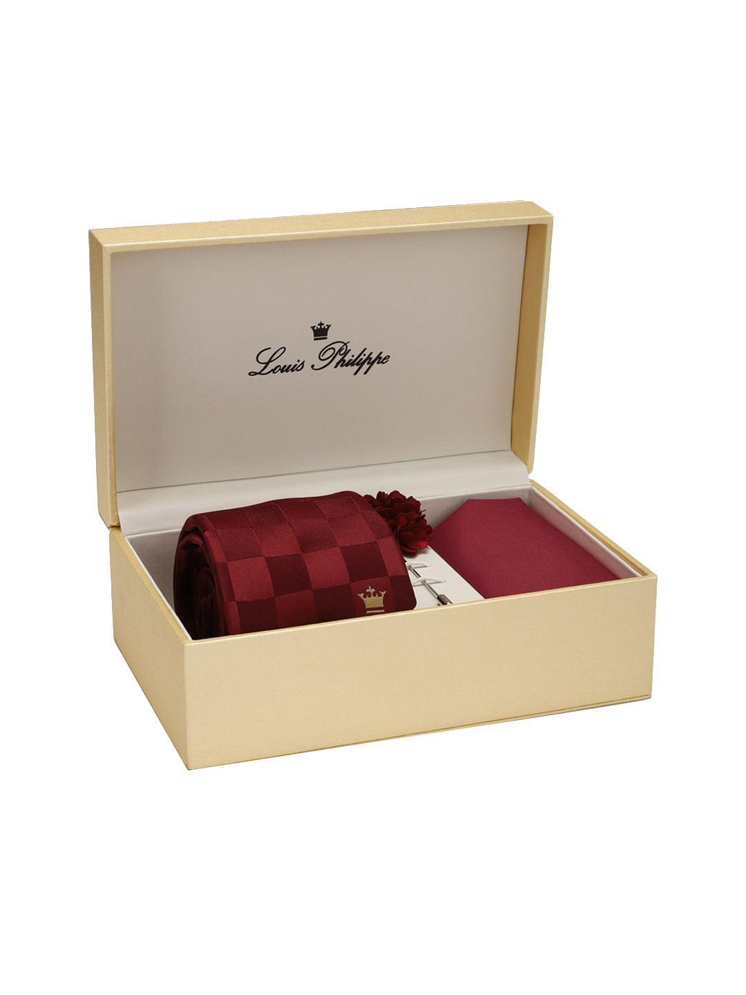 

Louis Philippe Men Maroon Solid Accessory Gift Set