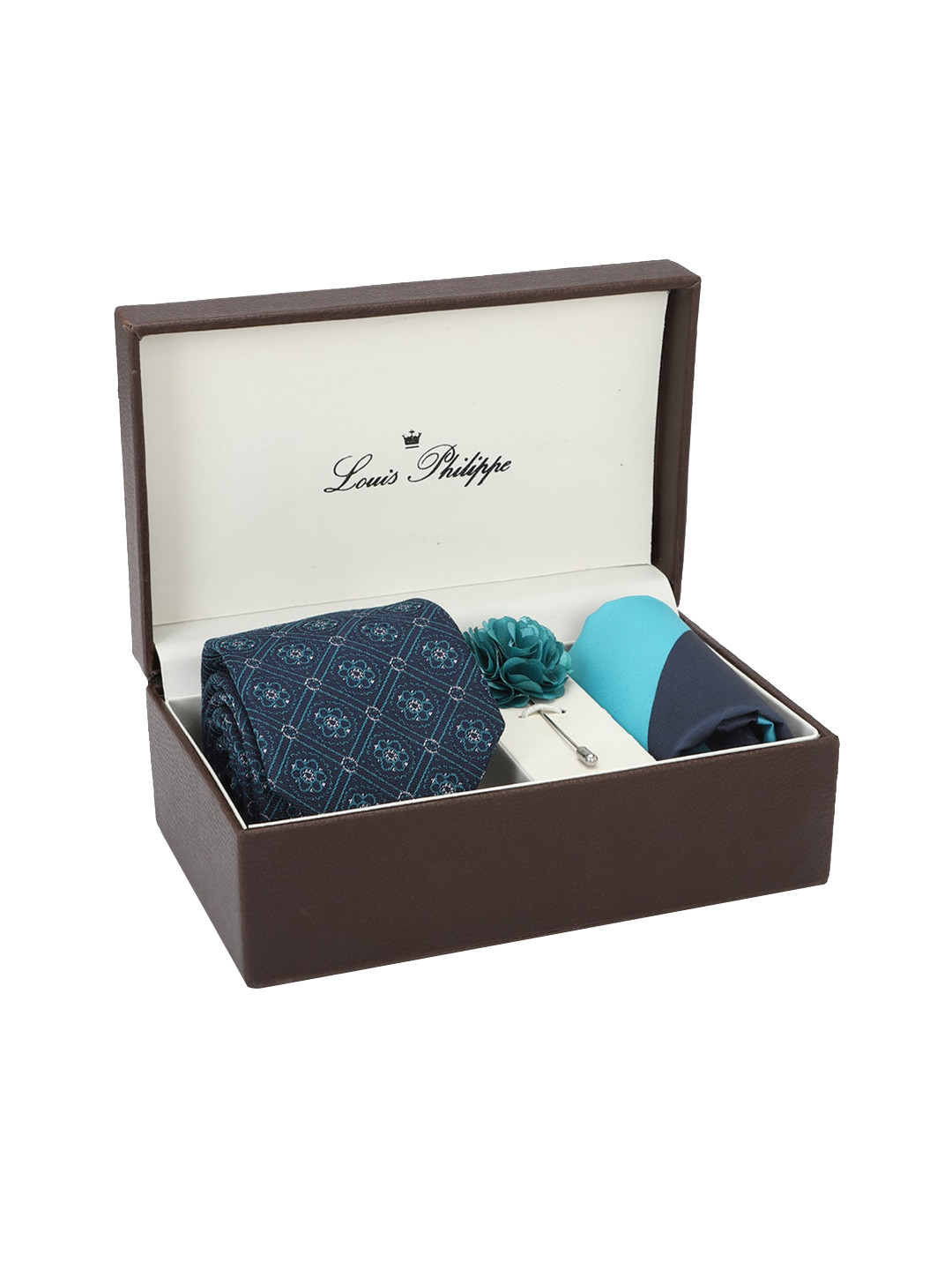 

Louis Philippe Men Blue Solid Accessory Gift Set