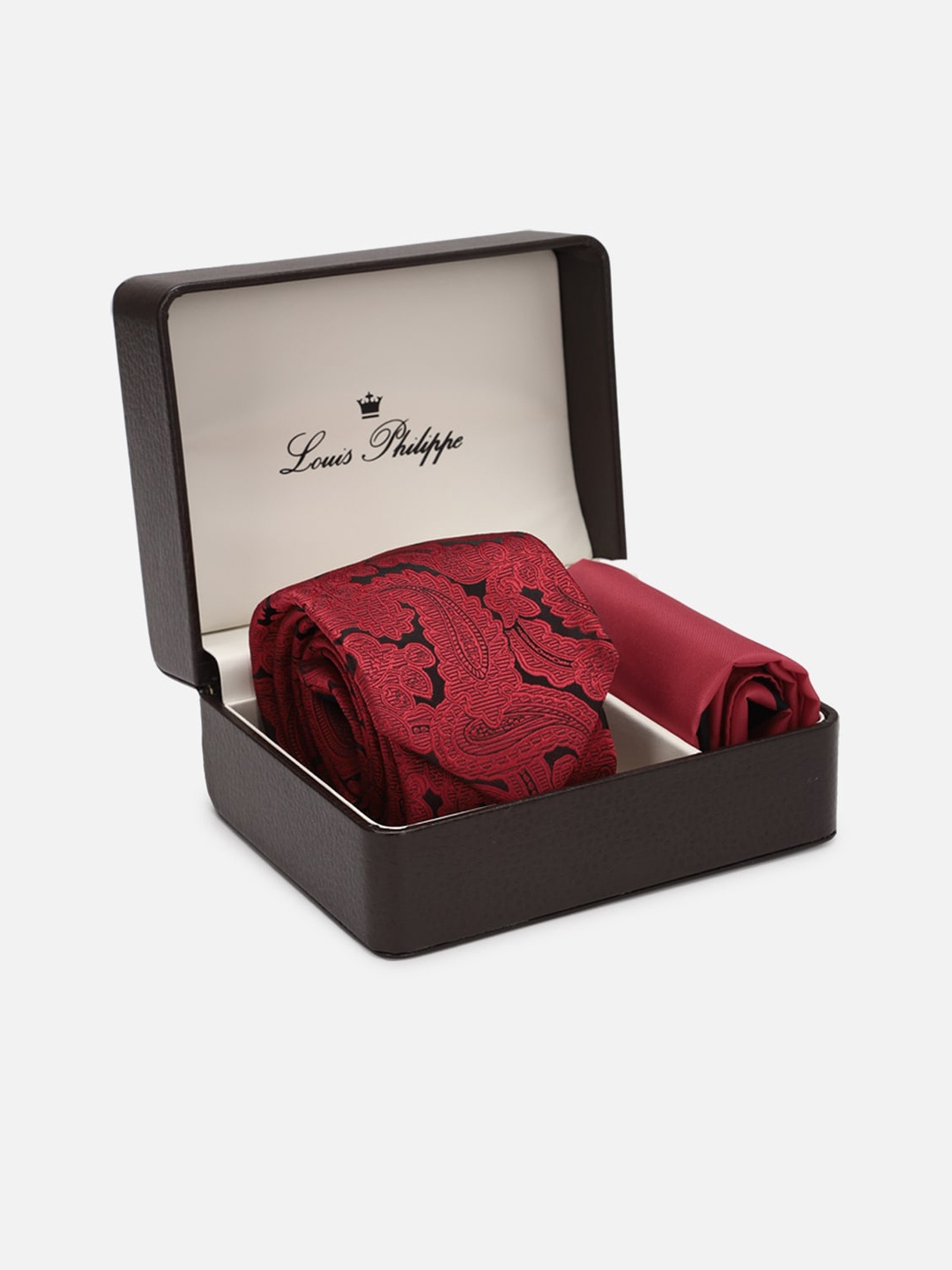 

Louis Philippe Men Maroon Printed Accessory Gift Set