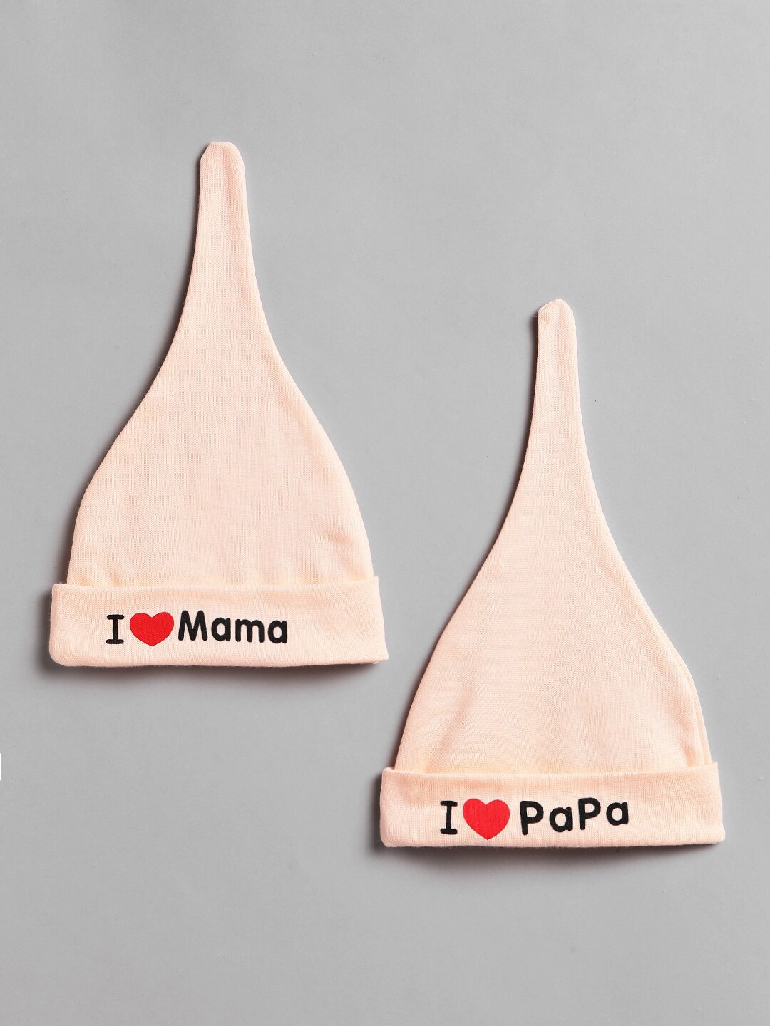 

EL REGALO Unisex Kids Peach-Coloured & Black Beanie