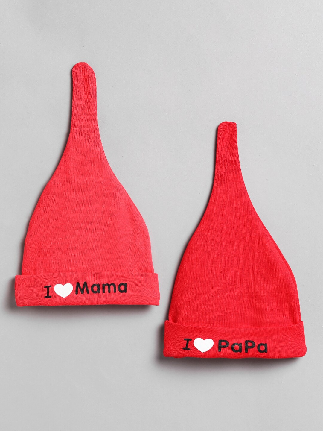 

EL REGALO Unisex Kids Red & Black Pack Of 2 Beanie