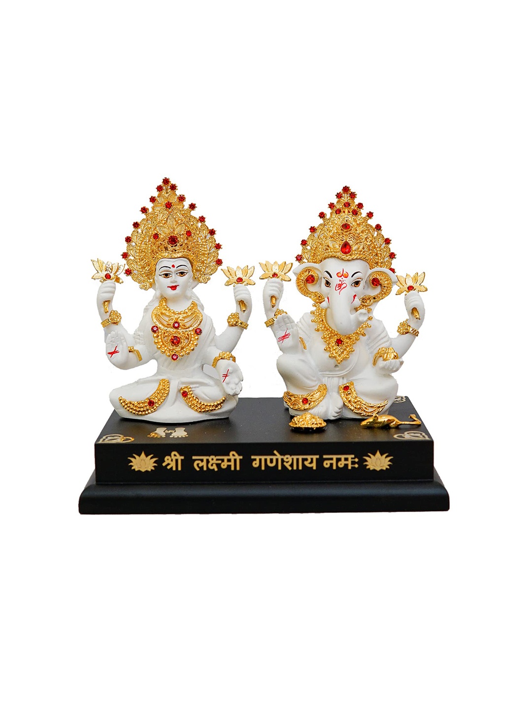 

Perpetual Gold Plated Lakshmi & Lord Ganesh Idol Showpiece