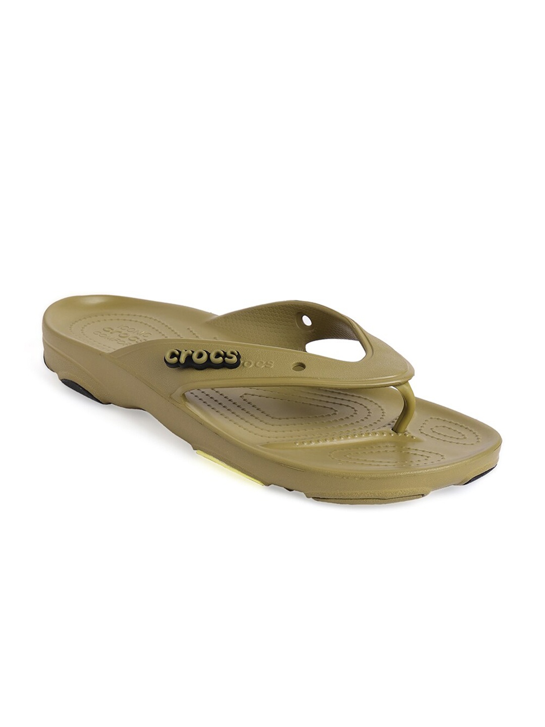 

Crocs Unisex Brown & Yellow Croslite Thong Flip-Flops