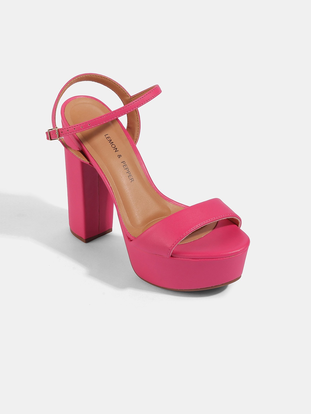 

LEMON & PEPPER Pink Party Block Heels