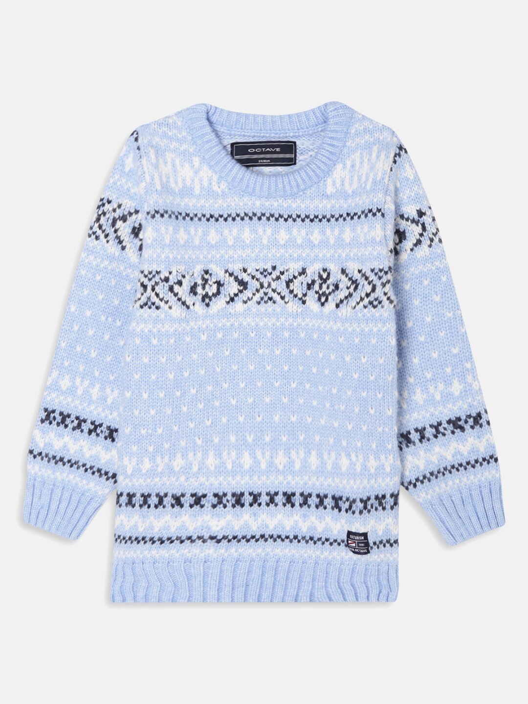 

Octave Boys Blue & White Printed Long Sleeves Acrylic Pullover