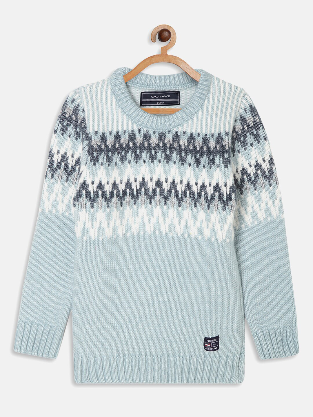 

Octave Boys Teal & White Printed Pullover