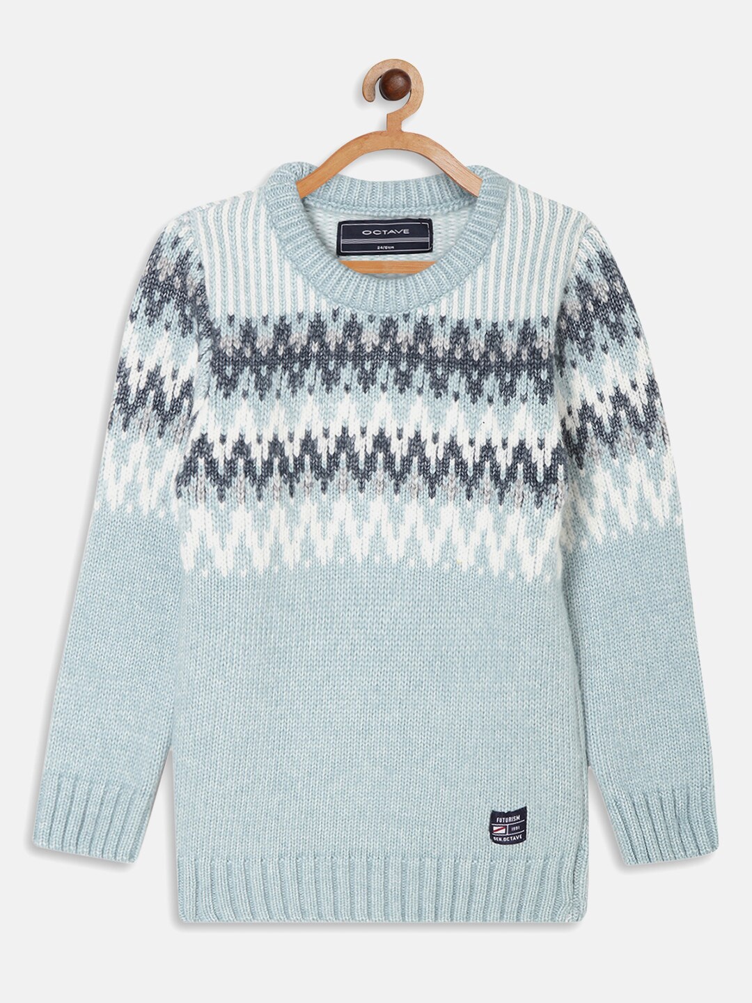 

Octave Boys Blue & White Printed Pullover