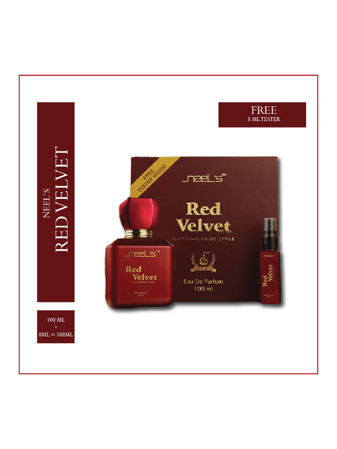 

Neels Set Of 2 Black Stone and Red Velvet Eau De Perfume 200ml, Multi