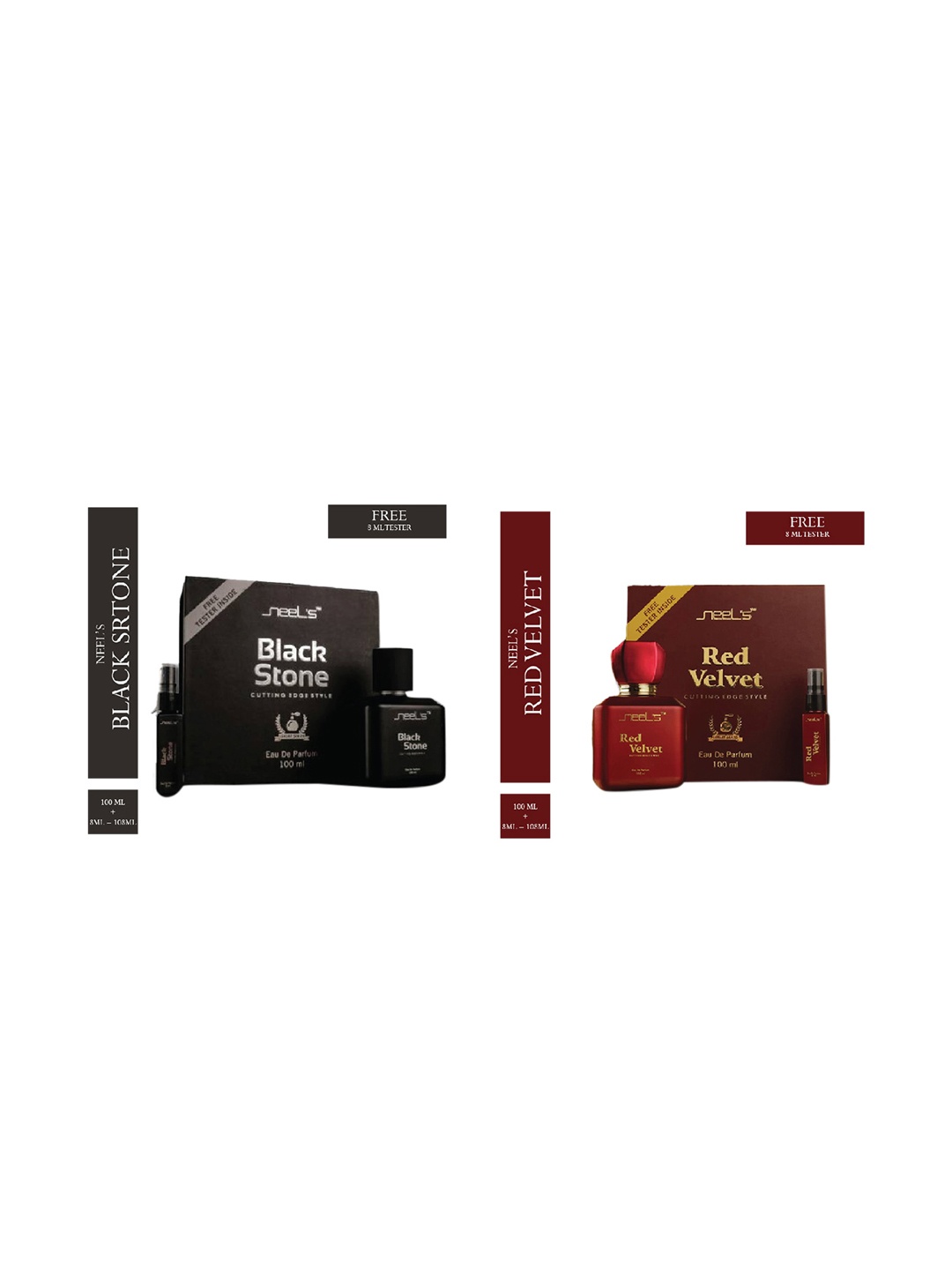

Neels Set Of 2 Red Velvet & Black Stone Eau De Perfume 200ml, Multi