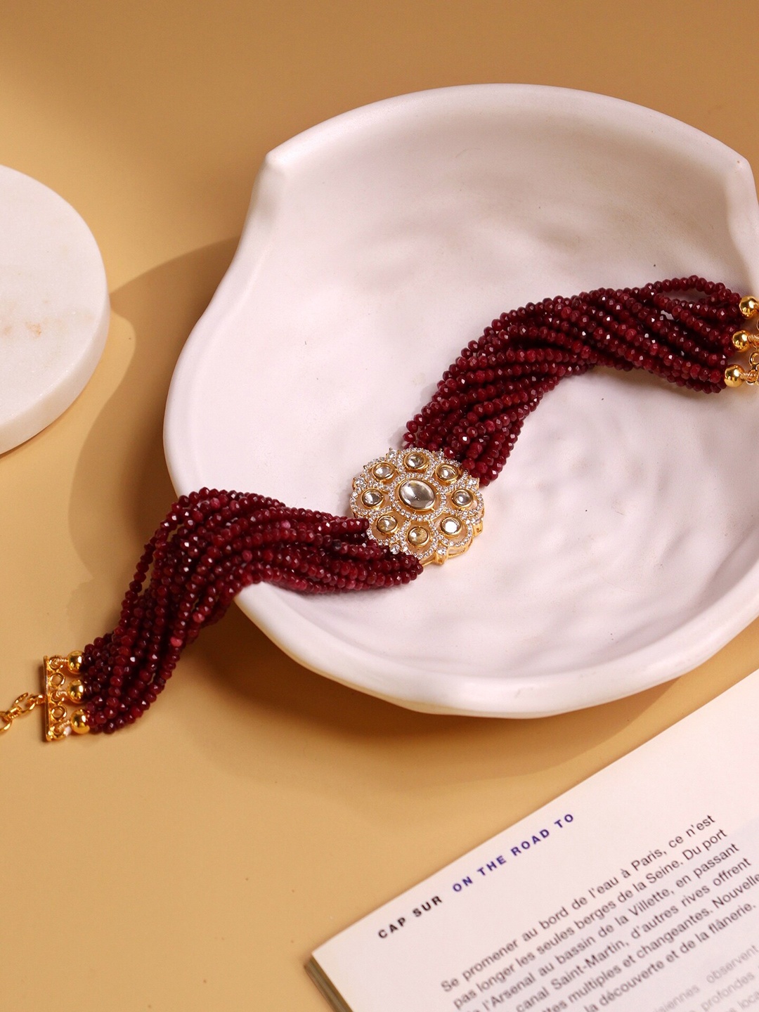 

CURIO COTTAGE Women Gold-Plated Red Choker Necklace