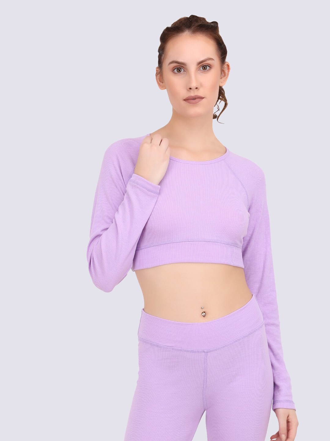 

EVERDION Women Lavender Crop Top