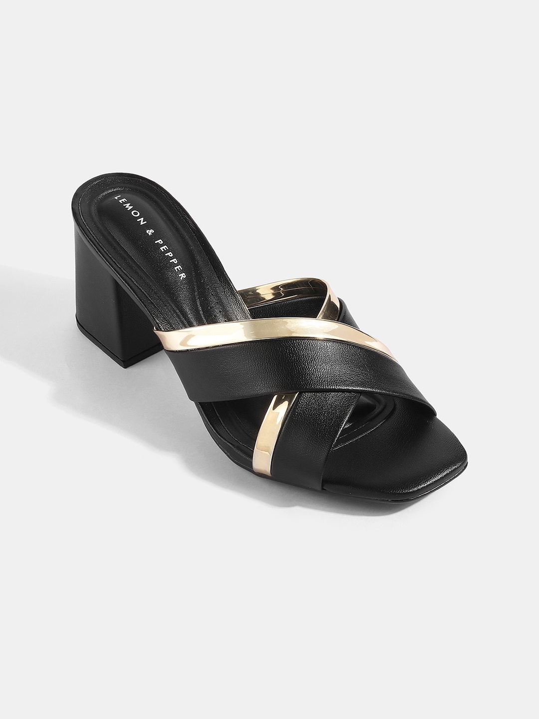 

LEMON & PEPPER Black Block Heels