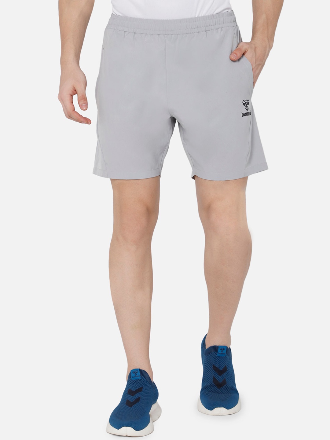 

hummel Men Grey Running Sports Shorts