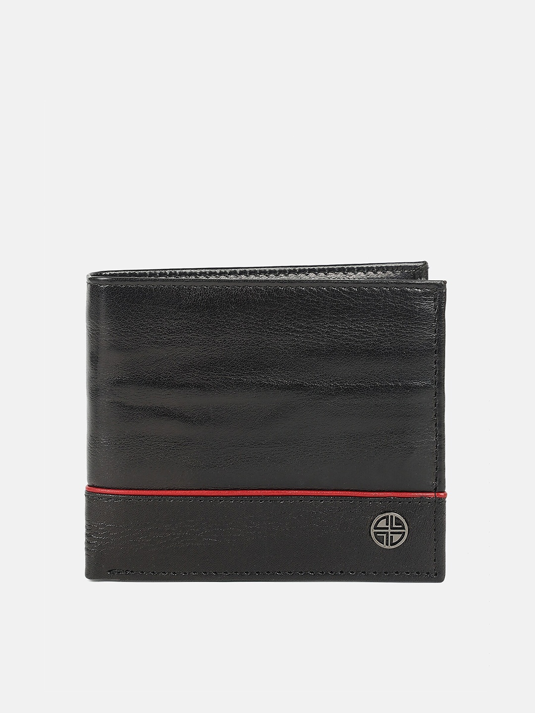

Carlton London Men Black Leather Two Fold Wallet
