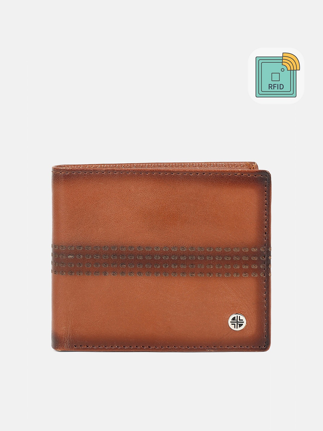 

Carlton London Men Tan Leather Two Fold Wallet