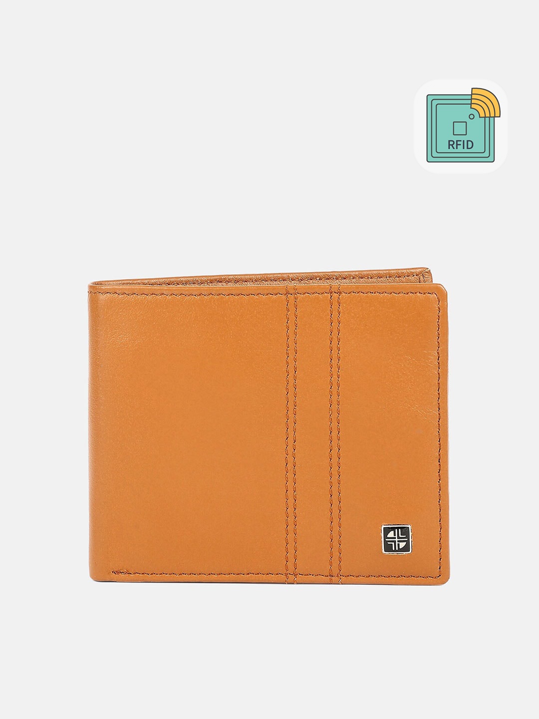 

Carlton London Men Tan Leather Two Fold Wallet