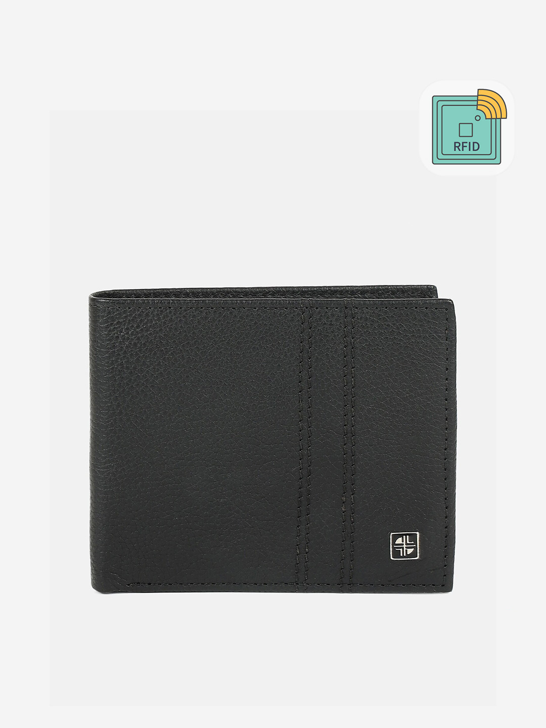 

Carlton London Men Black Leather Two Fold Wallet
