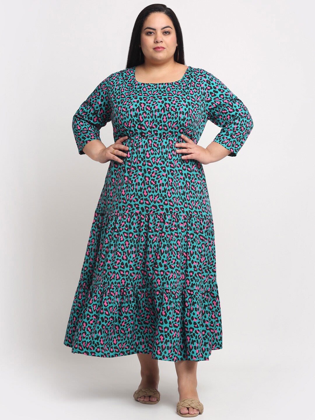 

plusS Women Plus Size Sea Green Maxi Dress