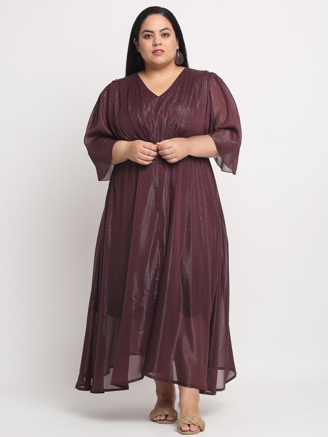 

plusS Burgundy Maxi Maxi Dress