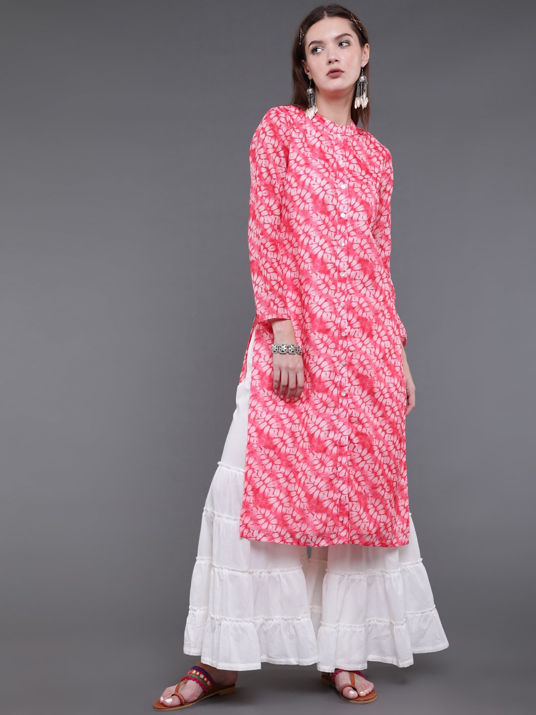 

saubhagya Women Pink Abstract Printed Kurta