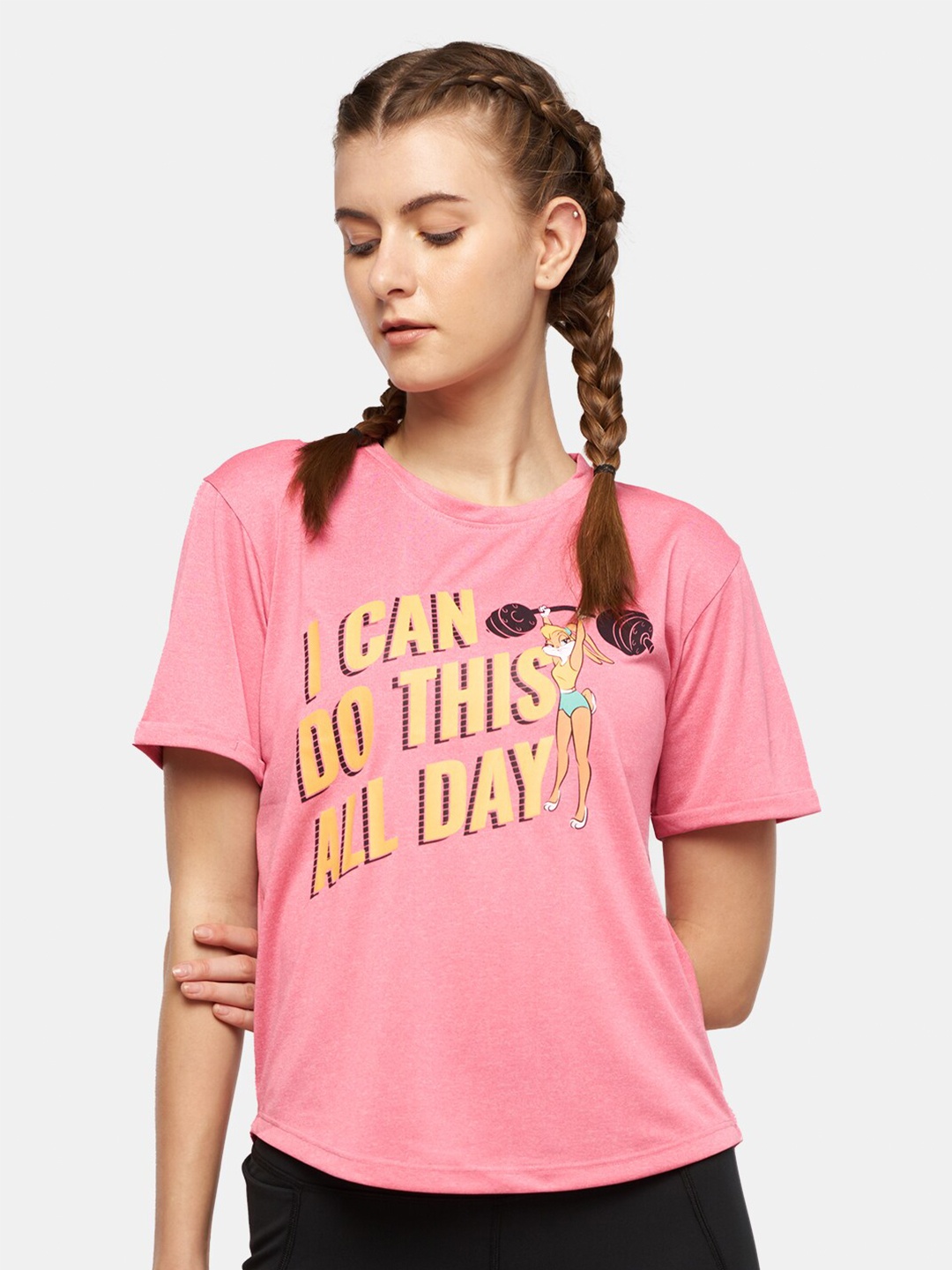 

The Souled Store Women Pink Typography Printed T-shirt