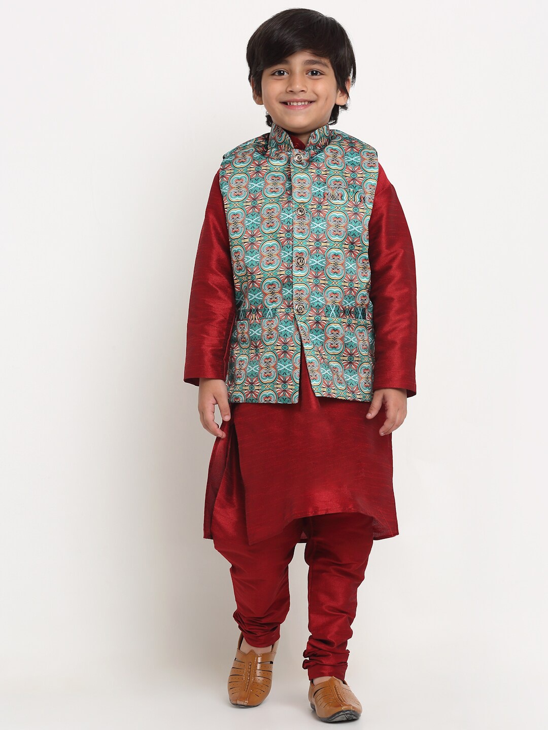 

Benstoke Boys Maroon Kurta with Churidar