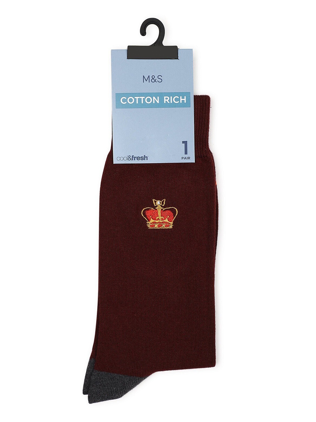 

Marks & Spencer Men Maroon Solid Above Ankle Length Socks