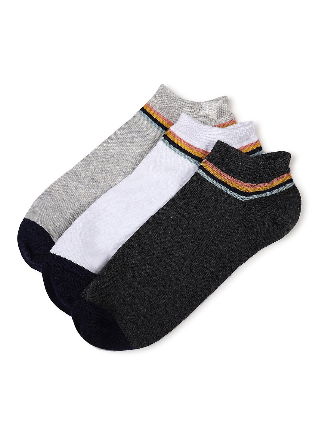 

Marks & Spencer Men Pack Of 3 Solid Ankle-Length Socks, White